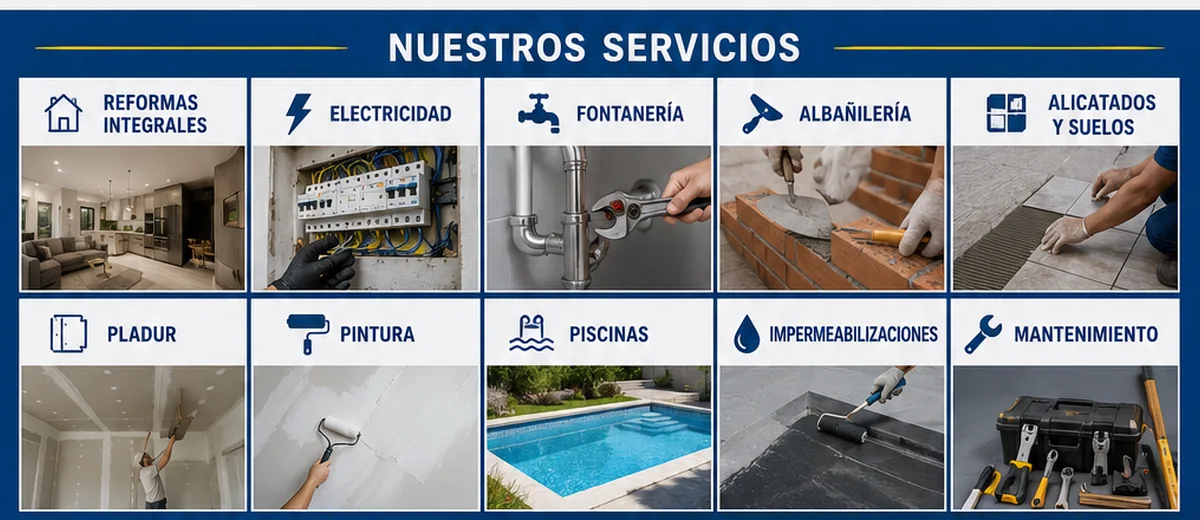 Servicios de URMA MC Reformas: reformas, electricidad, fontanería, albañilería, pintura, piscinas y mantenimiento